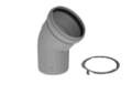 Duravent 2PPS-E45L 2 inch Polypropylene Gas 45 Degree Vent Elbow with Locking Band