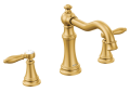 Moen® TS22103BG Weymouth™ Roman Tub Faucet Trim, 10 in Center, Brushed Gold, 2 Handles, Function: Traditional, Domestic