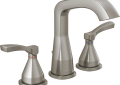 DELTA® 35776-SSMPU-DST Widespread Lavatory Faucet, Stryke™, 1.2 gpm Flow Rate, 5-3/8 in H Spout, 4 to 16 in Center, Brilliance® Stainless Steel, 2 Handles, Metal Pop-Up Drain