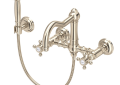ROHL A1456XMWSAPC-2 Acqui Wall Mount Column Spout Bridge Kitchen Faucet with Sidespray - Polished Chrome