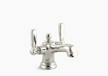 Kohler 10579-4-SN Bancroft(R) Monoblock Single-Hole Bathroom Sink Faucet with Escutcheon and Metal Lever Handles - Vibrant Polished Nickel