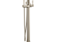 Moen® S931NL Flara™ Premium Floor Mount Tub Filler Faucet, Polished Nickel, 1 Handle, Domestic, Commercial