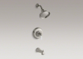 Kohler T10581-4P-BN Rite-Temp(R) Pressure-Balancing Bath and Shower Faucet, Lever Handle