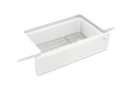 Kohler® 25788-CM6 K-25788 Cairn® Farm House Kitchen Sink, Matte White, Rectangular Shape, 28-5/8 in L x 15-1/2 in W Bowl x 9-1/2 in D Bowl, 34 in L x 21-3/16 in W x 10-1/8 in H, Undermount Mounting, Neoroc® Composite