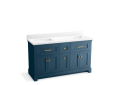 Kohler(R) K-29263-BD1-TDB Charlemont(TM) 60" Bathroom Vanity Cabinet with Sinks and Quartz Top - Tidal Blue