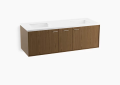 Kohler K-99548-1WM Jute(R) 60" Wall-Hung Bathroom Vanity Cabinet with 2 Doors and 1 Drawer - Walnut Flax