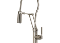 Brizo® 63143LF-SS Litze® Articulating Kitchen Faucet With Finished Hose, 1.8 gpm Flow Rate, Stainless Steel, 1 Handle, 1 Faucet Hole, Function: Traditional, Domestic, Commercial