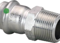 Viega 80010 ProPress 1/2 inch Press x 1/2 inch Male Type 316 Stainless Steel Adapter with EPDM Sealing Element