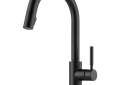 Brizo® 64020LF-BL Solna® Kitchen Faucet, 1.8 gpm Flow Rate, Matte Black, 1 Handles, 1 Faucet Holes, Function: Traditional, Domestic, Commercial