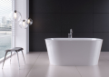 Slik 67FSO31 67 inch Acrylic One-Piece Freestanding Bath Tub with Center Drain- White
