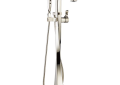 Brizo® T70130-PN Free Standing Tub Filler Trim, Virage®, 2 gpm Flow Rate, Polished Nickel, 1 Handles, Domestic, Commercial