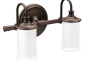 Moen® YB6462ORB 2-Globe Bath Light, (2 Lamp, 110 VAC, Oil Rubbed Bronze Housing