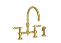 Newport Brass 9458-04 Kitchen Bridge Faucet with Side Spray - Satin Brass