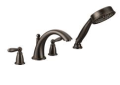 Moen® T924ORB Widespread Roman Tub Faucet, Brantford™, 10 in Center, Oil Rubbed Bronze, 2 Handles, Function: Traditional, Domestic
