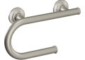 Moen® LR2352DBN Grab Bar With Integrated Toilet Paper Holder, Home Care®, 8 in L x 1 in Dia, Brushed Nickel, Stainless Steel, Import