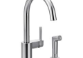 Moen® 7165 Kitchen Faucet, Align™, 1.5 gpm Flow Rate, High-Arc Spout, Polished Chrome, 1 Handle, Import