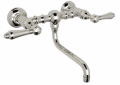 Rohl® A1405/44LMPN-2 Italian Country Bath Vocca Bridge Lavatory Faucet, 1.2 gpm Flow Rate, 1-1/2 in H Spout, 8 in Center, Polished Nickel, 2 Handles
