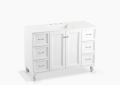 Kohler K-99522-LG-1WA Damask(R) 48" Bathroom Vanity Cabinet with Furniture Legs, 2 Doors and 6 Drawers - Linen White