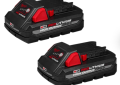 Milwaukee 48-11-1837 Package of 2 M18 REDLITHIUM CP3.0 High Output 18 Volt 3.0 ampHour Lithium-Ion Rechargeable Batteries