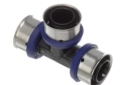 Viega 49988 PureFlow 2 inch Press x 1-1/2 inch Press x 1-1/2 inch Press Polymer Tee with Attached Rings