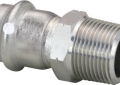 Viega 85027 ProPress 3/4 inch Press x 3/4 inch Male Type 304 Stainless Steel Adapter with FKM Sealing Element