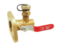 Red and White 2415-1 Brass 1 inch Sweat Circulator Full Port Ball Valve Rotating Flange with Drain, Cap, Nuts and Bolts