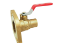 Red and White 2419-3/4 Brass 3/4 inch Sweat Circulator Full Port Ball Valve Rotating Flange with Nuts and Bolts