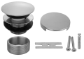 Jaclo® 537-PG 537 Round Top Toe Control Tub Drain, For Use With 1-3/8 inch Fine Thread or 1-1/2 inch Coarse Thread Drains, Brass