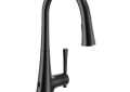 Moen® 9126EWBL Kurv™ Pulldown Kitchen Faucet, 1.5 gpm Flow Rate, Matte Black, 1 Handle, 1/3 Faucet Holes, Domestic
