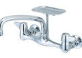 Central Brass 0048-UA1 Two Handle Wallmount Kitchen Faucet - Polished Chrome