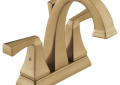 DELTA® 2551-CZMPU-DST Dryden™ Centerset Lavatory Faucet, Champagne Bronze, 2 Handles, Metal Pop-Up Drain, 1.2 gpm Flow Rate