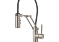 Brizo® 63221LF-SS Articulating Kitchen Faucet, Solna®, Commercial, 1.8 gpm Flow Rate, Swivel Spout, Stainless Steel, 1 Handles, Domestic