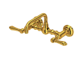 Rohl A1423LMULB-2 Acqui Wall Mount Bridge Bathroom Faucet - Unlacquered Brass