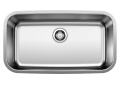 Blanco 441024 STELLAR™ Kitchen Sink, Refined Brushed, Rectangle Shape, 26 in L x 16 in W x 9 in D Bowl, 28 in L x 18 in W, Under Mount, 18 ga 304 Stainless Steel