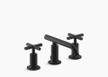 Kohler K-14410-3-BL  Purist(R) Widespread Bathroom Sink Faucet with Low Cross Handles and Low Spout  - Matte Black