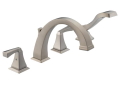 DELTA® T4751-SS Roman Tub Trim, Dryden™, 2 gpm Flow Rate, 8 to 16 in Center, Brilliance® Stainless Steel, 2 Handles, Function: Traditional, Import