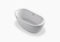 Kohler K-6369-0 66 inch x 36 inch Sunstruck Series Oval Free-Standing Bath Tub with Fluted Shroud and Center Drain - White