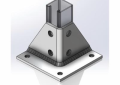 Empire 9088PBZ Strut Post Base, 3-1/2 in Base, For Use With 1-5/8 x 1-5/8 in Strut Channel