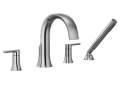Moen® TS984 Roman Tub Faucet With Built-in Diverter Valve, Doux™, 1.75 gpm Flow Rate, 10 in Center, Polished Chrome, 2 Handles, Function: Traditional, Domestic