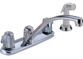 Delta 2400LF Classic Two Handle Kitchen Faucet with Side Spray - Chrome
