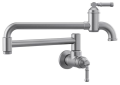 DELTA® 1190LFL-AR Broderick™ Pot Filler, Commercial/Residential, 4 gpm Flow Rate, Swivel Spout, Arctic™ Stainless Steel, 2 Handles, Import