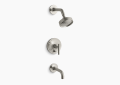Kohler K-T14421-4-BN Purist Rite-Temp Pressure Balancing Tub and Shower Valve Trim - Vibrant Brushed Nickel