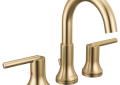 DELTA® 3559-CZMPU-DST Trinsic® Widespread Lavatory Faucet, Commercial, 1.5 gpm Flow Rate, 4-15/16 in H Spout, 4 to 16 in Center, Brilliance® Champagne Bronze, 2 Handles, Pop-Up Drain, Domestic