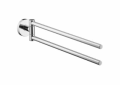 Hansgrohe 40512000 Wall Mount Dual Towel Bar, Logis, 2 in OAD x 2-5/8 in OAH, Brass, Polished Chrome