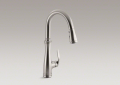 Kohler K-560-VS Bellera Kitchen Faucet with Sweep Pull-Down Spray - Vibrant Stainless