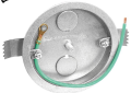GARVIN® 56111-OW Old-Work Cut-In Pan Box, Steel, (2) Bottom Knockouts, 1/2 in D