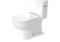 DURAVIT 21950100U4 Rimless One-Piece Toilet, DuraStyle Basic, Elongated Bowl, 12 in Rough-In, 1.28 gpf, White, Import