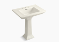 Kohler K-2268-8-96 Memoirs Stately 30 inch Pedestal Bathroom Sink with Widespread Faucet Holes - Biscuit