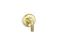 Kallista P24923-ULB-ULB Volume Control Trim, Lever Handle Pinna Paletta(R) by Laura Kirar - Unlacquered Brass
