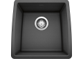 Blanco 440079 PERFORMA™ SILGRANIT® II Kitchen Sink, Anthracite, Squared Shape, 15-1/2 in L x 15 in W Bowl x 9 in D Bowl, 17-1/2 in L x 17 in W, Undermount Mounting, Solid Granite